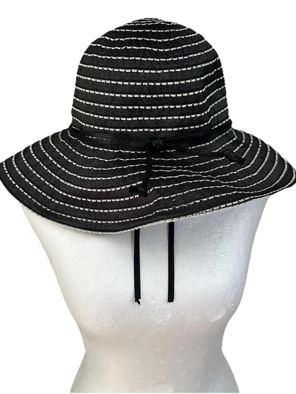 Scala Sun Hat Summer Foldable Moldable Brim Shabby Chic Lagenlook Garden Party